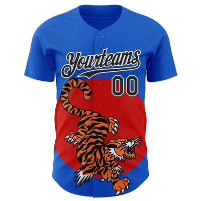 Custom Thunder Blue Black-White 3D Alexandra Ramirez Tigers Print Street Art Authentic Baseball Jersey