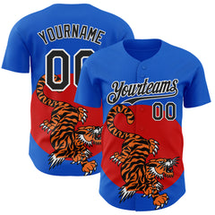Custom Thunder Blue Black-White 3D Alexandra Ramirez Tigers Print Street Art Authentic Baseball Jersey