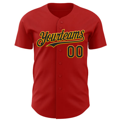 Custom Red Black-Gold 3D Alexandra Ramirez On Fire Street Art Authentic Baseball Jersey