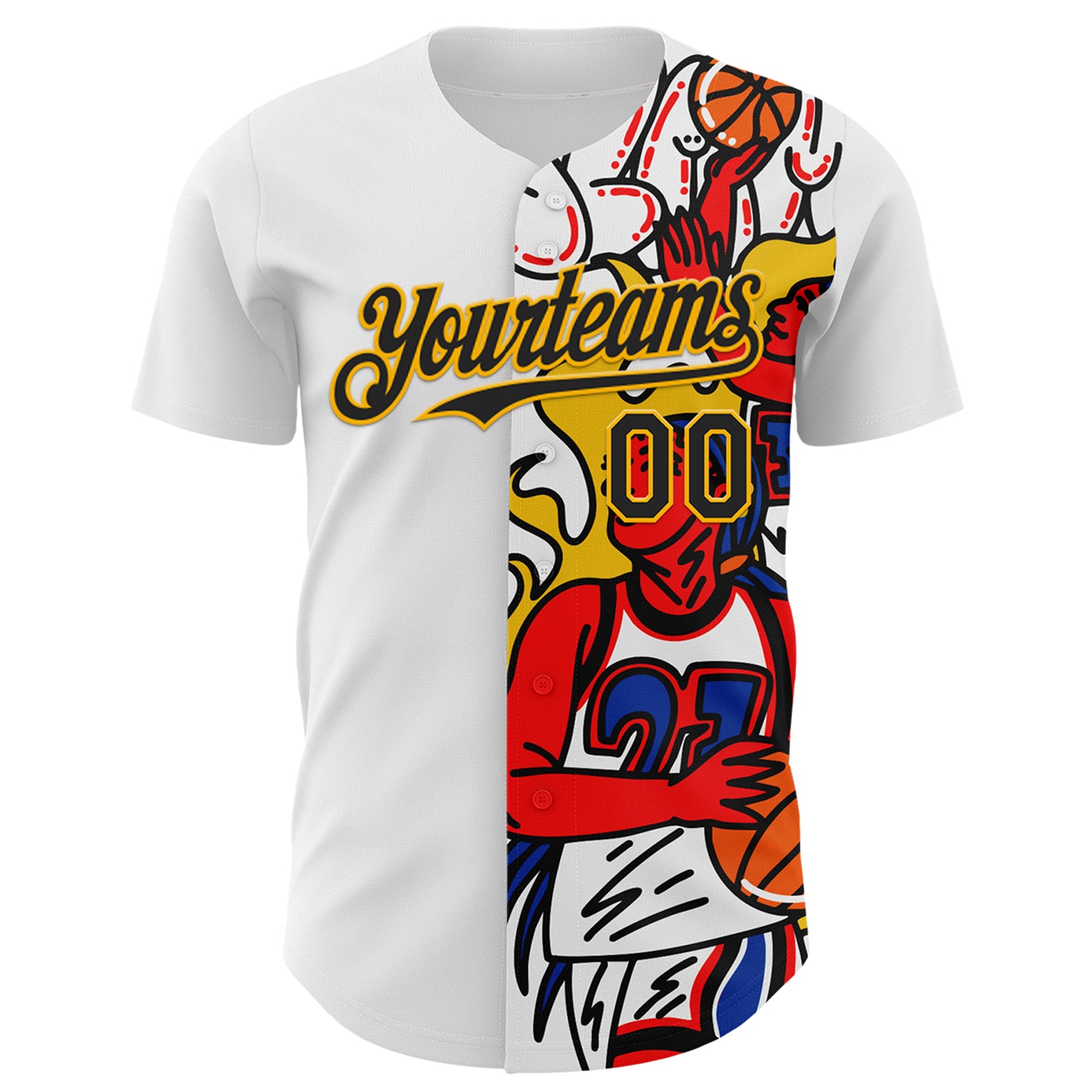 Custom White Black-Gold 3D Alexandra Ramirez Play The game Street Art Authentic Baseball Jersey