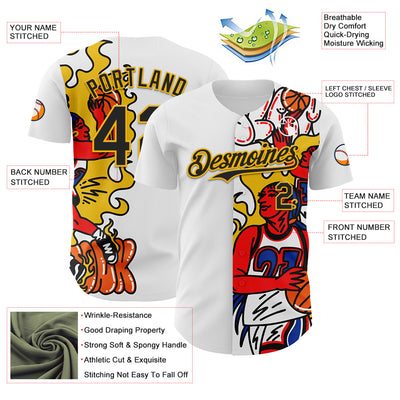 Custom White Black-Gold 3D Alexandra Ramirez Play The game Street Art Authentic Baseball Jersey