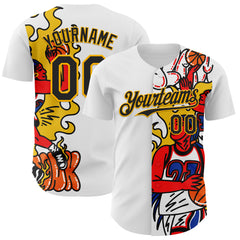 Custom White Black-Gold 3D Alexandra Ramirez Play The game Street Art Authentic Baseball Jersey