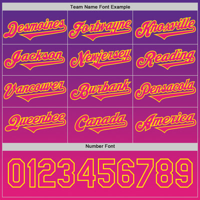 Custom Purple Hot Pink Red-Light Yellow 3D Geo Law Demon King Deities Authentic Baseball Jersey