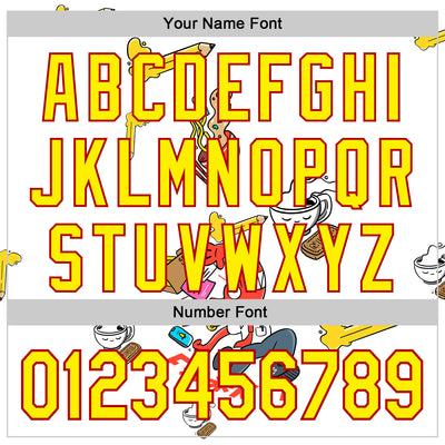 Custom Cream Light Yellow-Red 3D Geo Law Fuckit Authentic Baseball Jersey