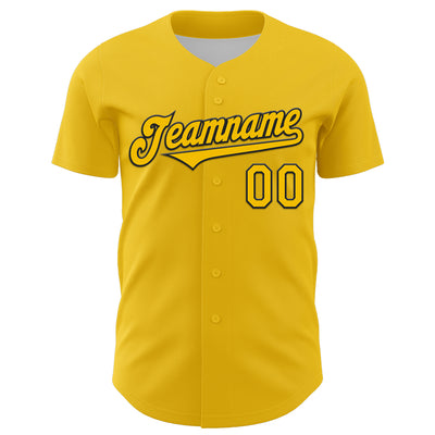 Custom Yellow Black 3D Geo Law Feast God Deities Authentic Baseball Jersey