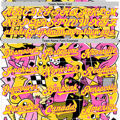 Custom Black Light Yellow-Deep Pink 3D Geo Law Play Time Authentic Baseball Jersey