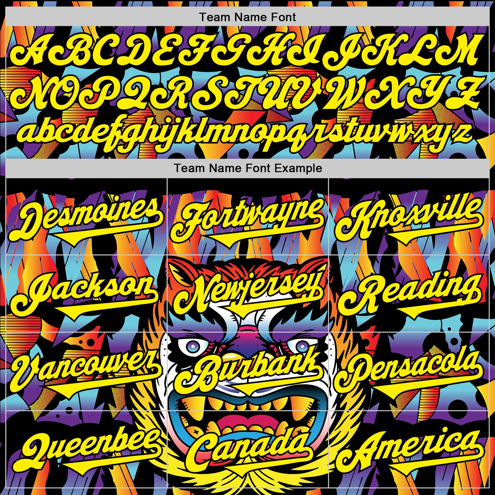 Custom Black Light Yellow 3D Geo Law Tiger Mask Authentic Baseball Jersey