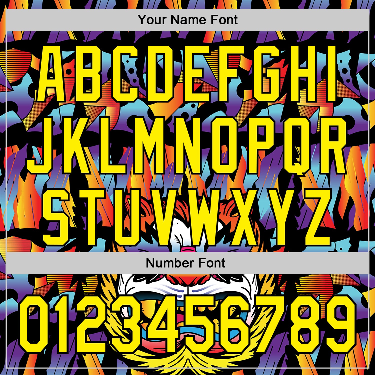 Custom Black Light Yellow 3D Geo Law Tiger Mask Authentic Baseball Jersey