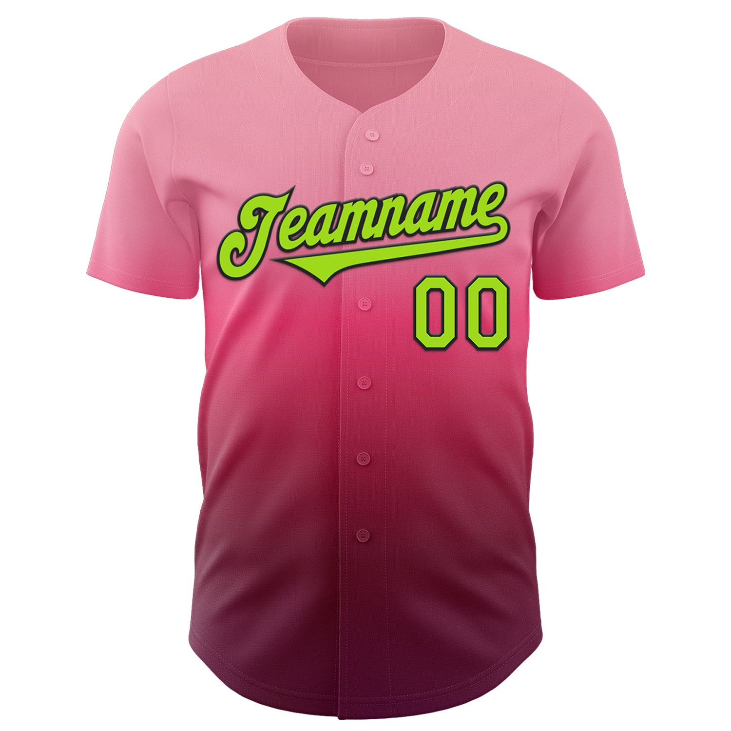 Custom Pink Neon Green-Black 3D Geo Law Lil Horrors Authentic Baseball Jersey