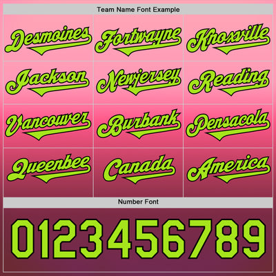 Custom Pink Neon Green-Black 3D Geo Law Lil Horrors Authentic Baseball Jersey