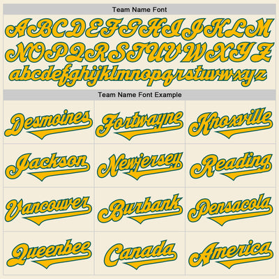 Custom Cream Gold-Midnight Green 3D Geo Law Long Live The King Authentic Baseball Jersey