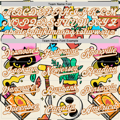 Custom Cream Texas Orange 3D Geo Law Life Balance Authentic Baseball Jersey