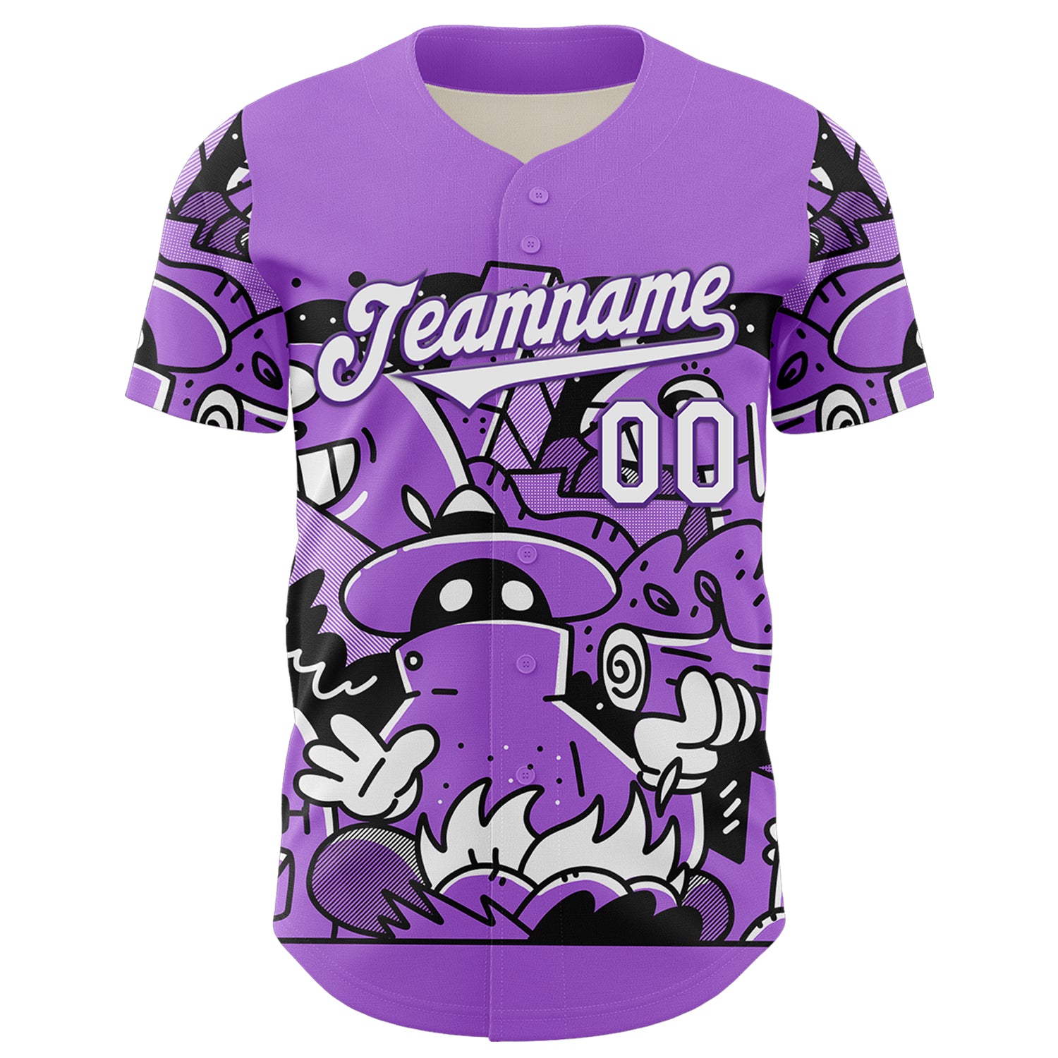 Custom Purple White 3D Geo Law Story Time Authentic Baseball Jersey