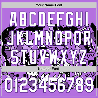 Custom Purple White 3D Geo Law Story Time Authentic Baseball Jersey