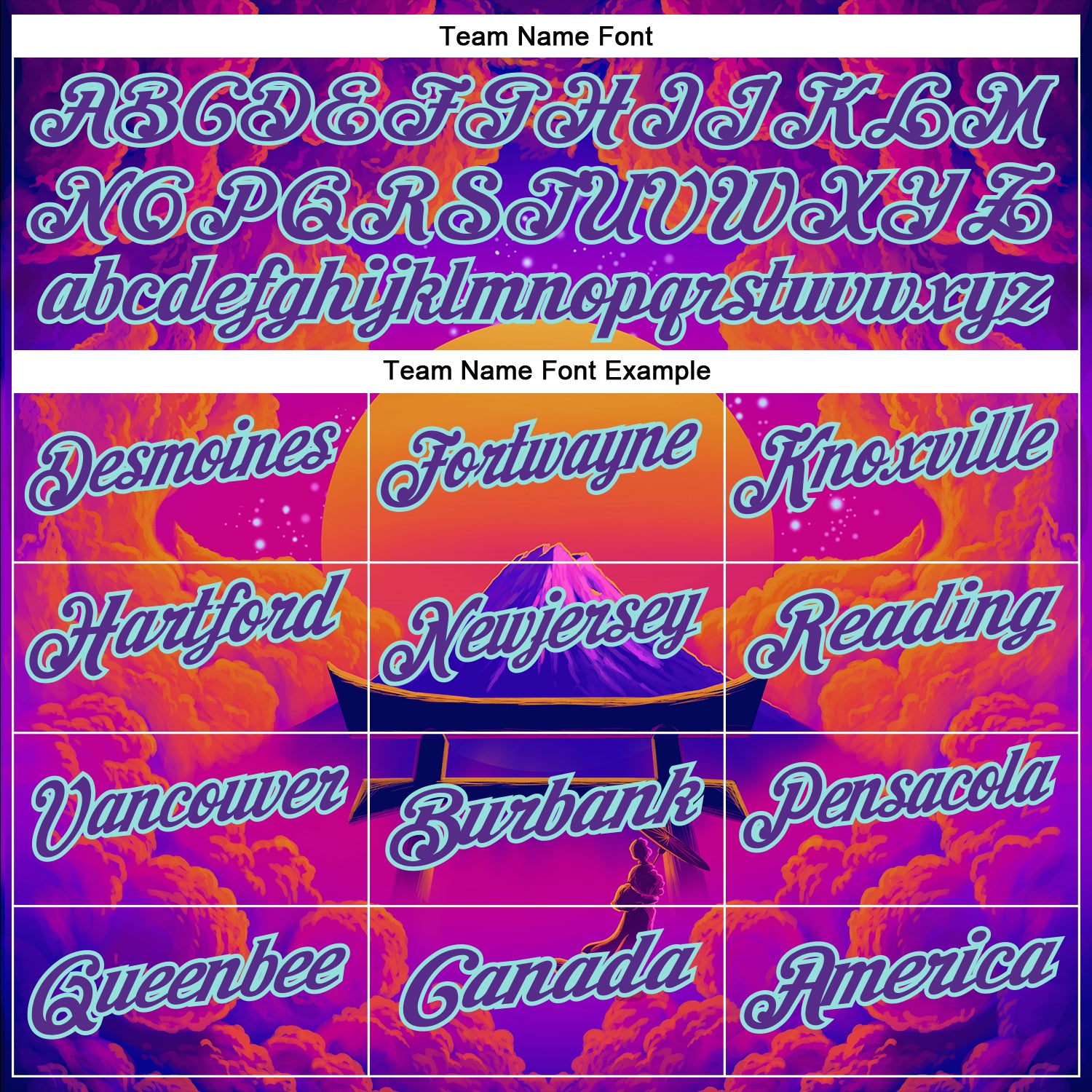 Custom Purple Orange-Ice Blue 3D Syntetyc Tori And Geisha Performance Polo Shirt