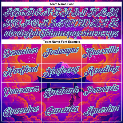 Custom Purple Orange-Ice Blue 3D Syntetyc Tori And Geisha Performance Polo Shirt