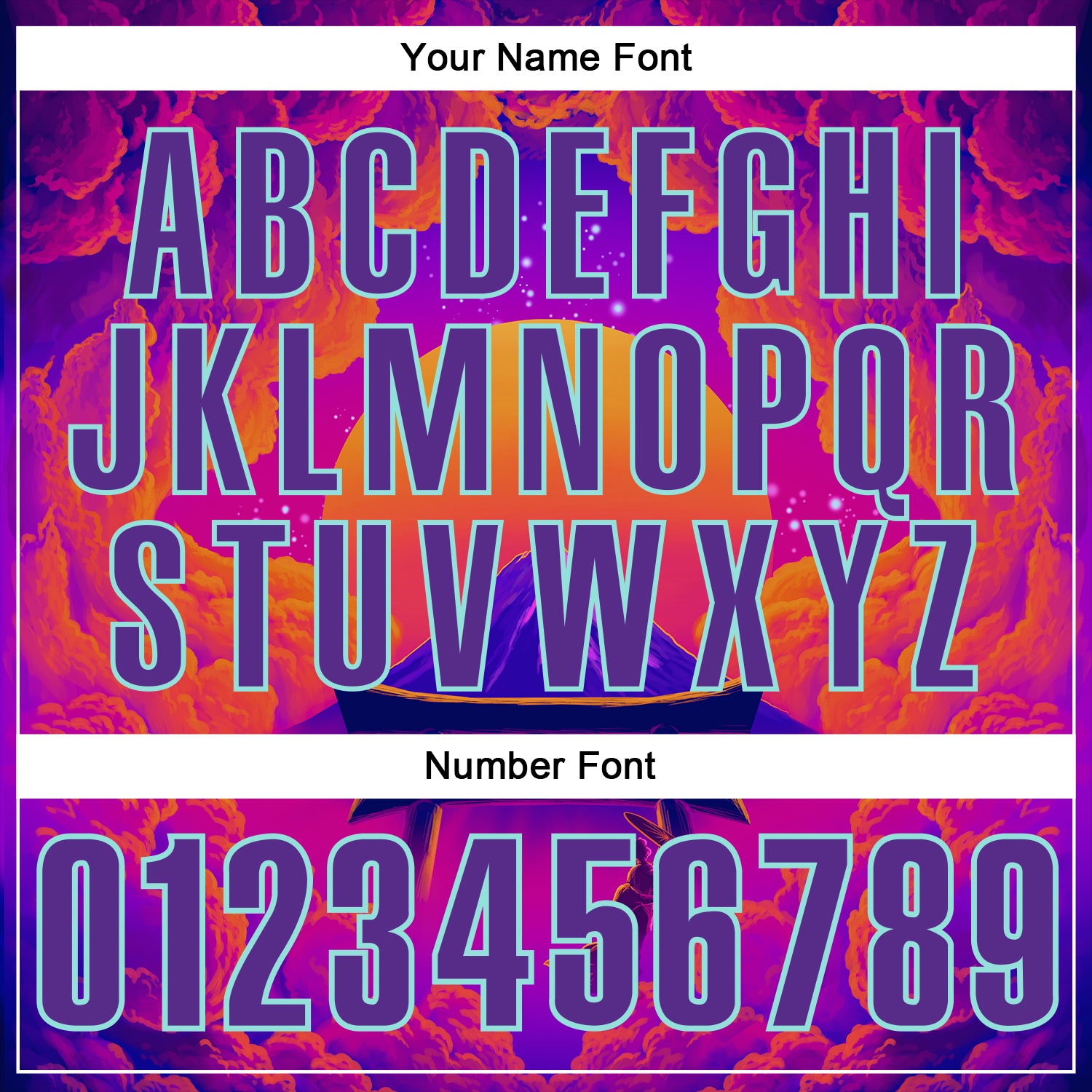 Custom Purple Orange-Ice Blue 3D Syntetyc Tori And Geisha Performance Polo Shirt