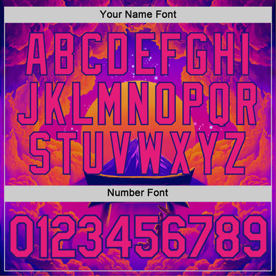 Custom Purple Hot Pink Orange-Dark Purple 3D Syntetyc Tori And Geisha Performance T-Shirt