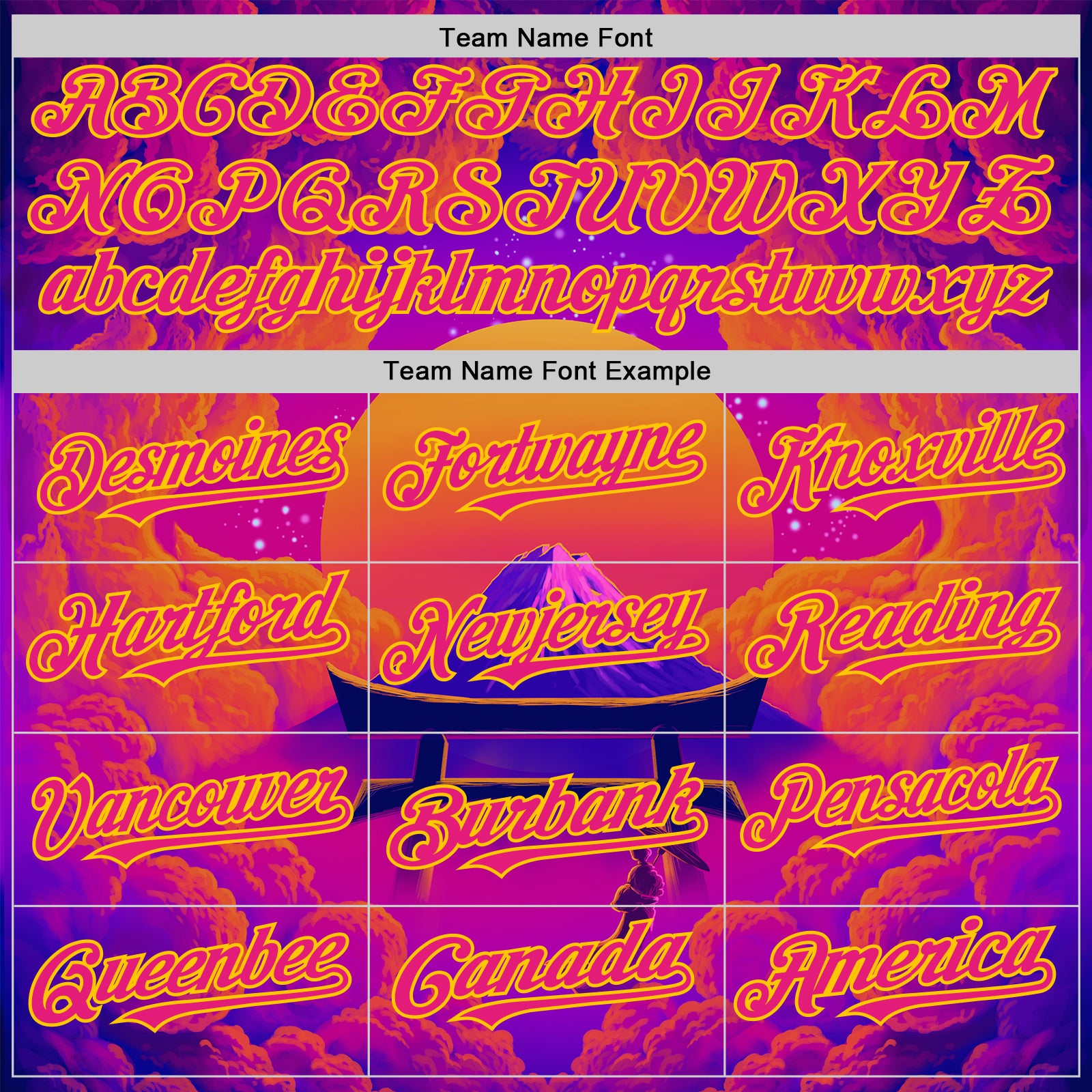 Custom Purple Deep Pink Orange-Yellow 3D Syntetyc Tori And Geisha Authentic Baseball Jersey