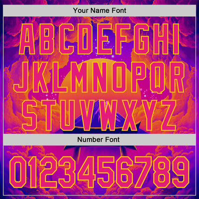 Custom Purple Deep Pink Orange-Yellow 3D Syntetyc Tori And Geisha Authentic Baseball Jersey