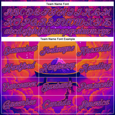 Custom Stitched Purple Orange Pink-Black 3D Syntetyc Tori And Geisha Sports Pullover Sweatshirt Hoodie