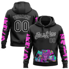 Custom Stitched Black White 3D Vaunsart Artval Dragon Sports Pullover Sweatshirt Hoodie