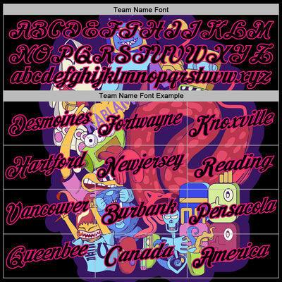 Custom Stitched Black Hot Pink 3D Vaunsart Messy Party Sports Pullover Sweatshirt Hoodie