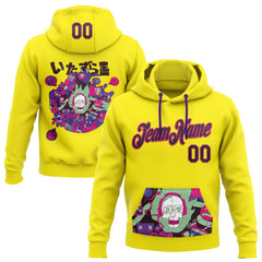 Custom Stitched Light Yellow Black-Hot Pink 3D Vaunsart Randomize Sports Pullover Sweatshirt Hoodie