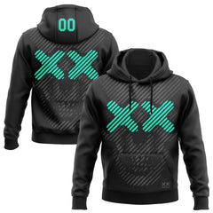 Custom Stitched Black Green-Gray 3D Revzzz Minty Death Skull Sports Pullover Sweatshirt Hoodie