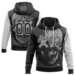 Custom Stitched Black White 3D Revzzz Balanced Death Skull Sports Pullover Sweatshirt Hoodie