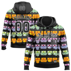 Custom Stitched Black White 3D Revzzz All Masked Sports Pullover Sweatshirt Hoodie