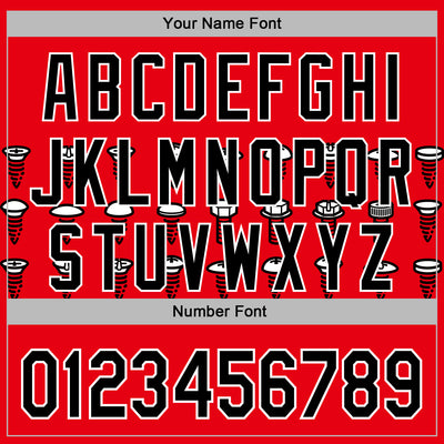 Custom Stitched Fire Red Black-White 3D Revzzz Screw-U Sports Pullover Sweatshirt Hoodie