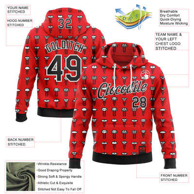Custom Stitched Fire Red Black-White 3D Revzzz Screw-D Sports Pullover Sweatshirt Hoodie