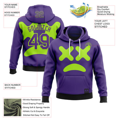 Custom Stitched Purple Neon Green 3D Revzzz No In Green Sports Pullover Sweatshirt Hoodie