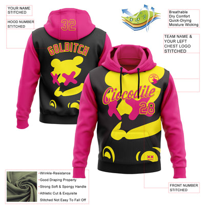 Custom Stitched Black Hot Pink-Light Yellow 3D Revzzz Home Alone Sports Pullover Sweatshirt Hoodie