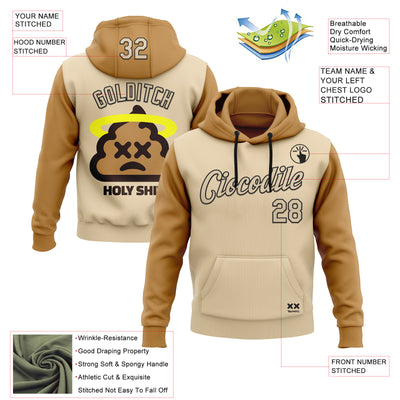 Custom Stitched City Cream Brown-Black 3D Revzzz Holyshit Sports Pullover Sweatshirt Hoodie