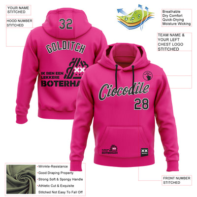 Custom Stitched Hot Pink Black-White 3D Revzzz Good Sandwitch Sports Pullover Sweatshirt Hoodie