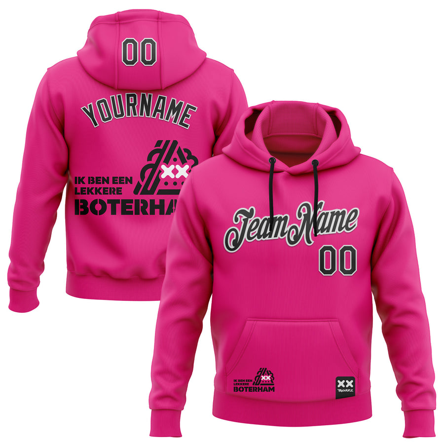 Custom Stitched Hot Pink Black-White 3D Revzzz Good Sandwitch Sports Pullover Sweatshirt Hoodie