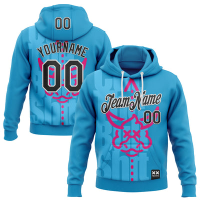 Custom Stitched Panther Blue Black-White 3D Revzzz Cut Thebullshit Sports Pullover Sweatshirt Hoodie