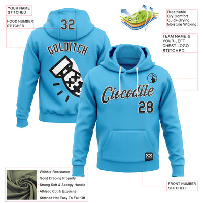 Custom Stitched Sky Blue Black-White 3D Revzzz Fat Boy Sports Pullover Sweatshirt Hoodie