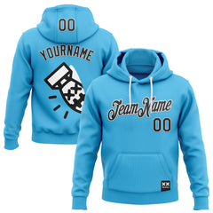 Custom Stitched Sky Blue Black-White 3D Revzzz Fat Boy Sports Pullover Sweatshirt Hoodie