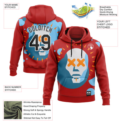 Custom Stitched Red Black-White 3D Revzzz Dae Sports Pullover Sweatshirt Hoodie