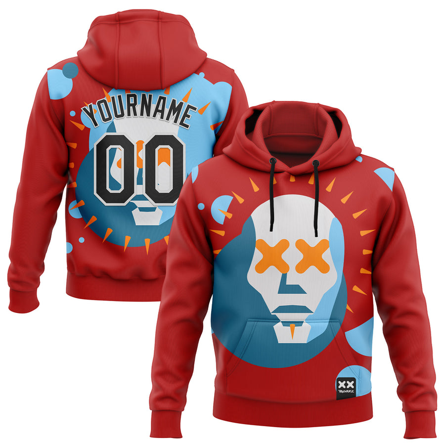 Custom Stitched Red Black-White 3D Revzzz Dae Sports Pullover Sweatshirt Hoodie