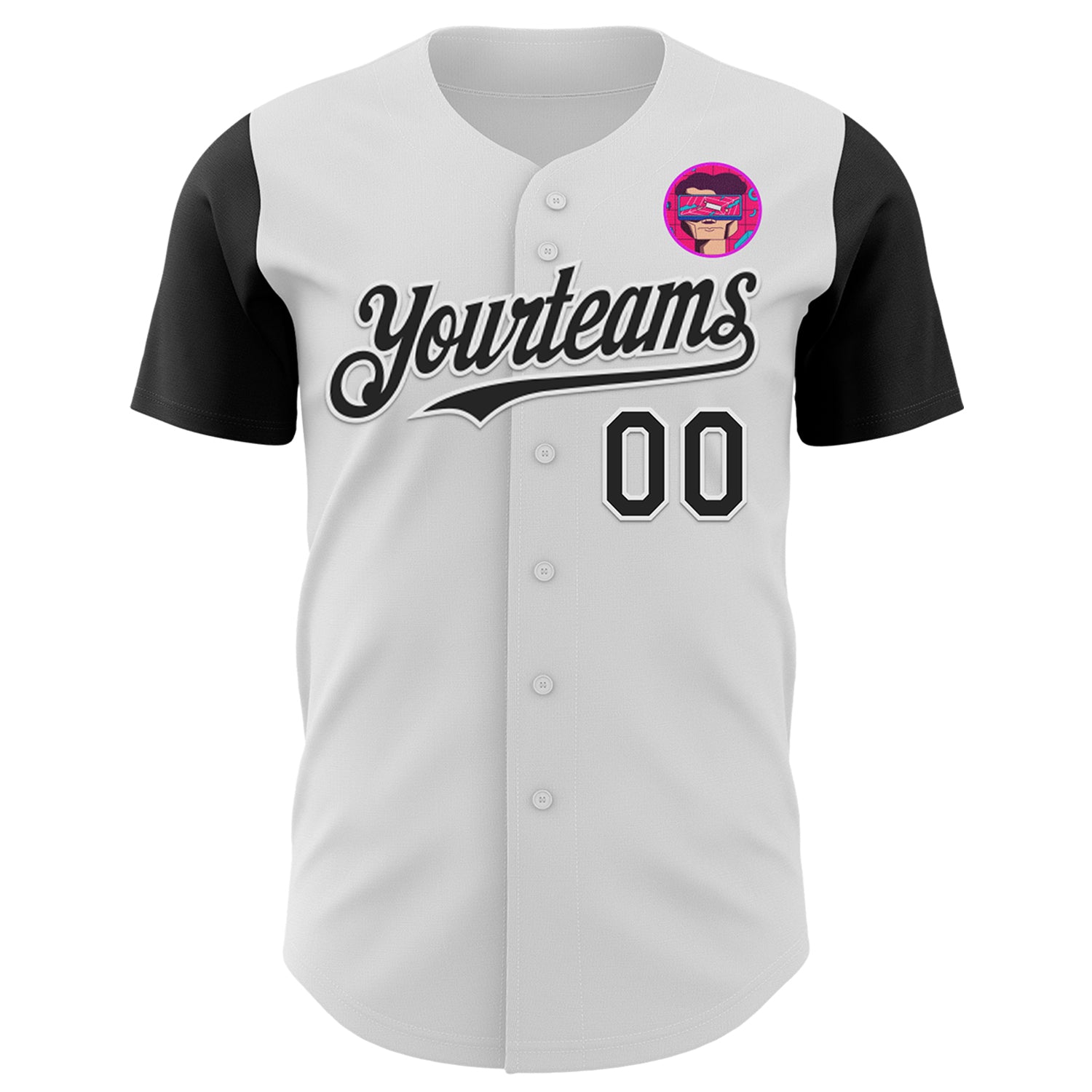 Custom White Black 3D Vaunsart City Life Authentic Baseball Jersey