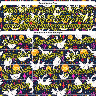 Custom Stitched Navy Light Yellow 3D Emi Bee Cosmic Disco Geese Sports Pullover Sweatshirt Hoodie