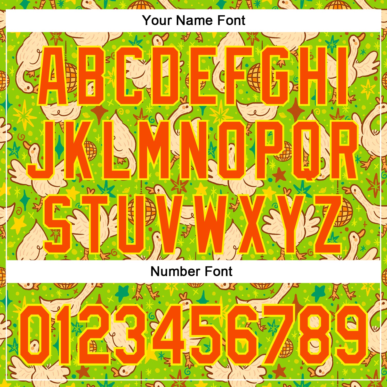 Custom Stitched Neon Green Orange-Light Yellow 3D Emi Bee Cosmic Disco Geese Sports Pullover Sweatshirt Hoodie