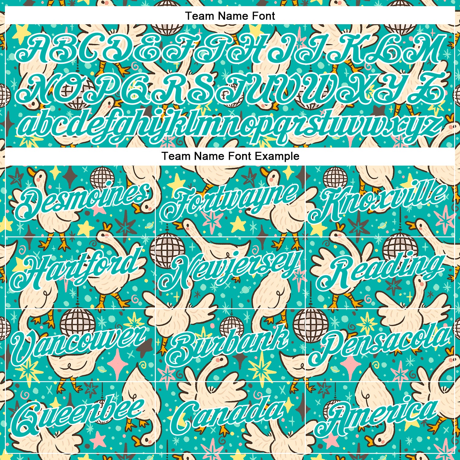 Custom Stitched Aqua White 3D Emi Bee Cosmic Disco Geese Sports Pullover Sweatshirt Hoodie