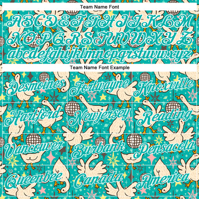 Custom Stitched Aqua White 3D Emi Bee Cosmic Disco Geese Sports Pullover Sweatshirt Hoodie