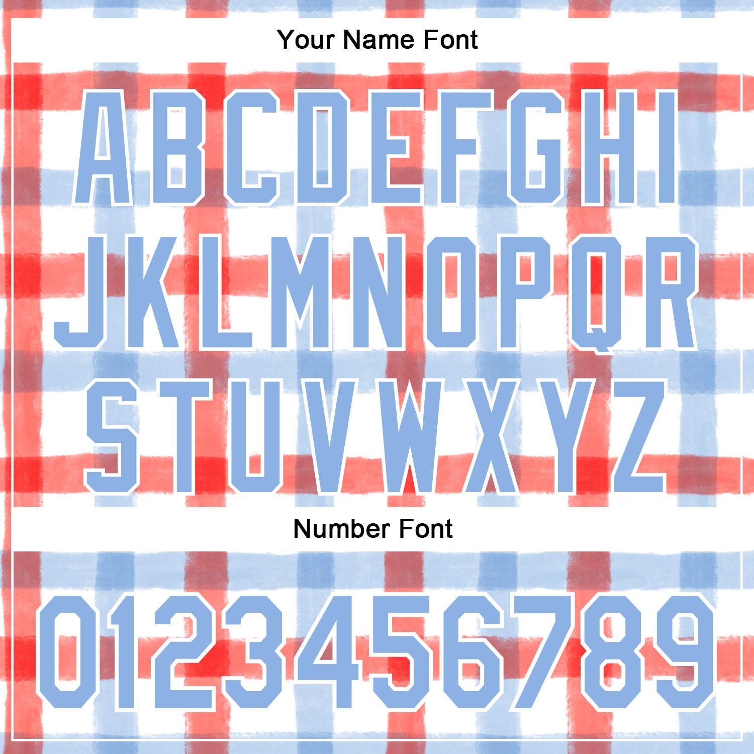 Custom Stitched White Light Blue Red-White 3D Emi Bee Double Gingham Sports Pullover Sweatshirt Hoodie