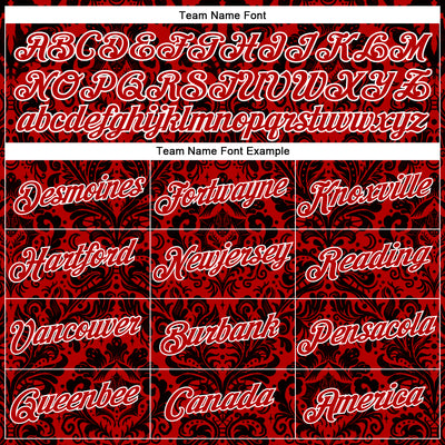 Custom Stitched Red Black-White 3D Emi Bee Gothic Bat Damask Sports Pullover Sweatshirt Hoodie